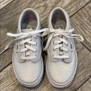 Silver sparkle Vans shoes